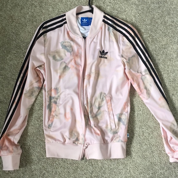 adidas floral jacket pink